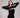 Black ribbed midi dress + long sleeves